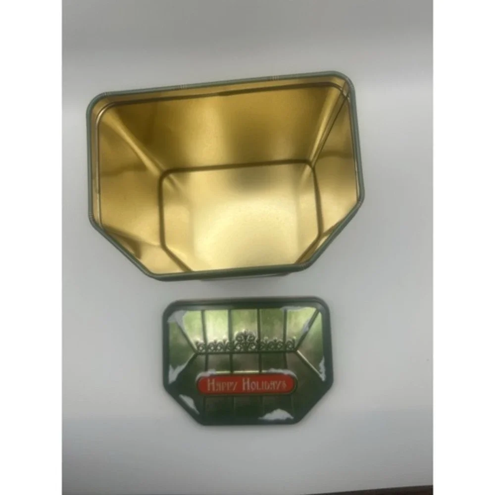 2-PC‎ M&Ms Brand Christmas Village Metal Tin Canisters Limited Edition
